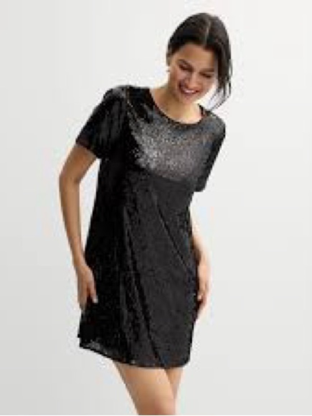 Nine West Black Sequin Mini Dress